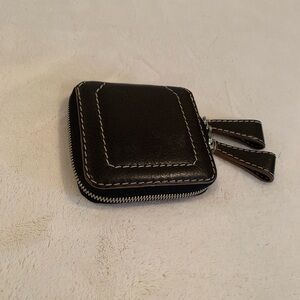 Black Leather Zip Wallet